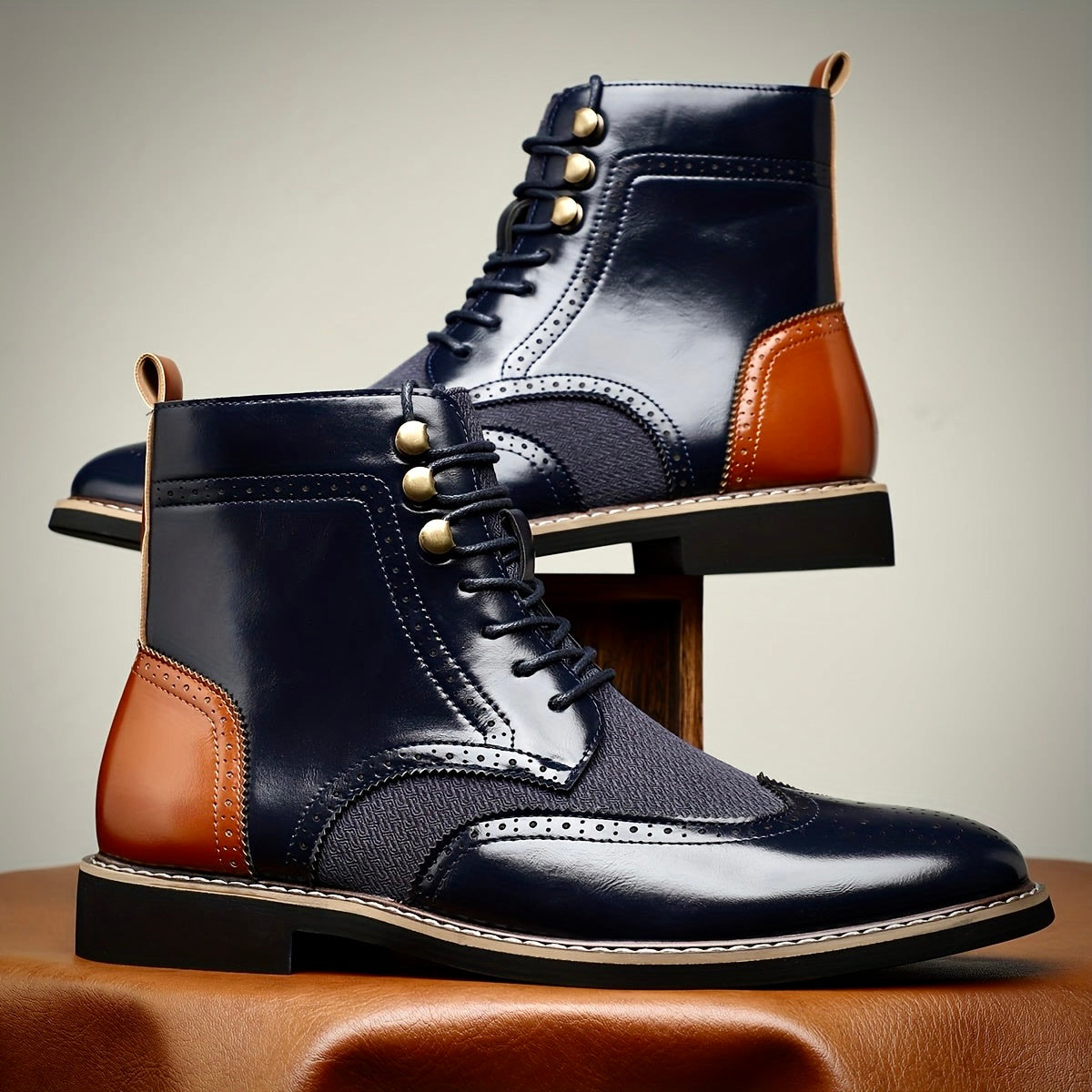 Elegante Herren Oxford Lederstiefel