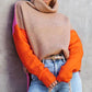 Damen Farbblock Rollkragenpullover | Gemütlich