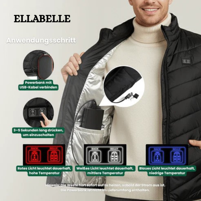 Beheizte USB-Weste – Unisex Heizjacke mit 3 Temperaturstufen