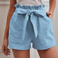 Carla - Schwarze Shorts mit Bindegürtel