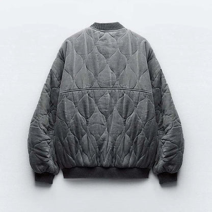 Locker sitzende graue Bomberjacke für Damen - Gabriella