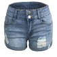 Bianca - Schwarze Denim-Shorts mit Used-Look