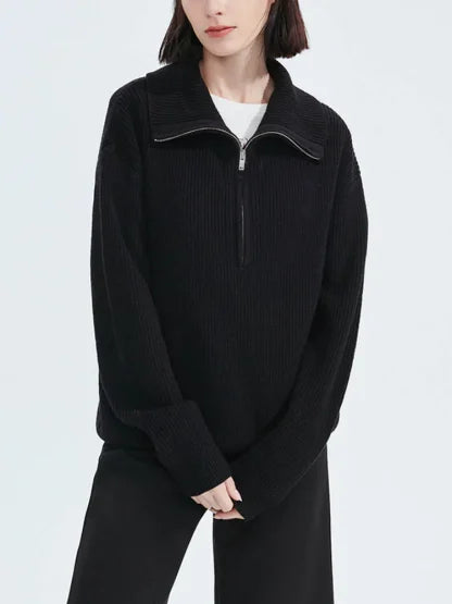 Pullover mit Kragenreißverschluss – Müheloser Chic mit moderner Eleganz