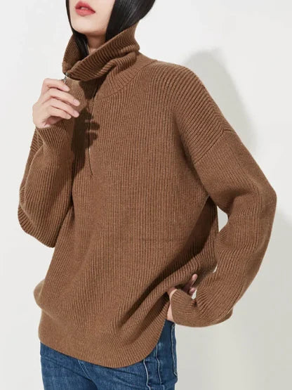 Pullover mit Kragenreißverschluss – Müheloser Chic mit moderner Eleganz