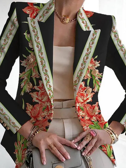 Roseta – Eleganter Damen-Büro-Blazer mit Blumenmuster