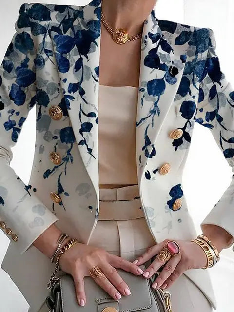 Roseta – Eleganter Damen-Büro-Blazer mit Blumenmuster