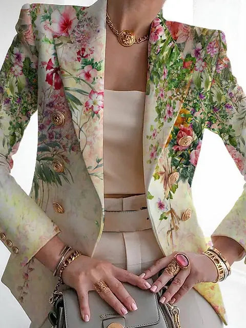 Roseta – Eleganter Damen-Büro-Blazer mit Blumenmuster