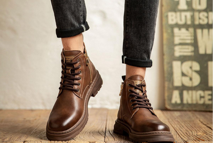 Hochwertige Herren Schnürstiefel mit Reißverschluss