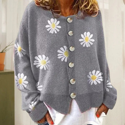 Damen Cardigan mit Blumen Druck | Lässig