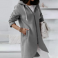 Eleganter Langer Damen-Kapuzenpullover | mit Reißverschluss