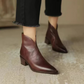 Damen Stiefelette elegant aus Leder mit Blockabsatz
