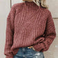 Adelinna | Damen Locker Lässiger Strick Pullover | Warme