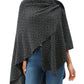 Schwarzer Poncho Pullover mit Überkreuz-Front - Eleganza