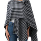 Schwarzer Poncho Pullover mit Überkreuz-Front - Eleganza