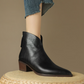 Damen Stiefelette elegant aus Leder mit Blockabsatz