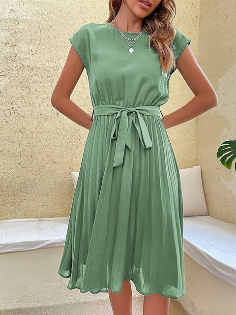 Cecilia | minikleid mit kurzen armeln und falten