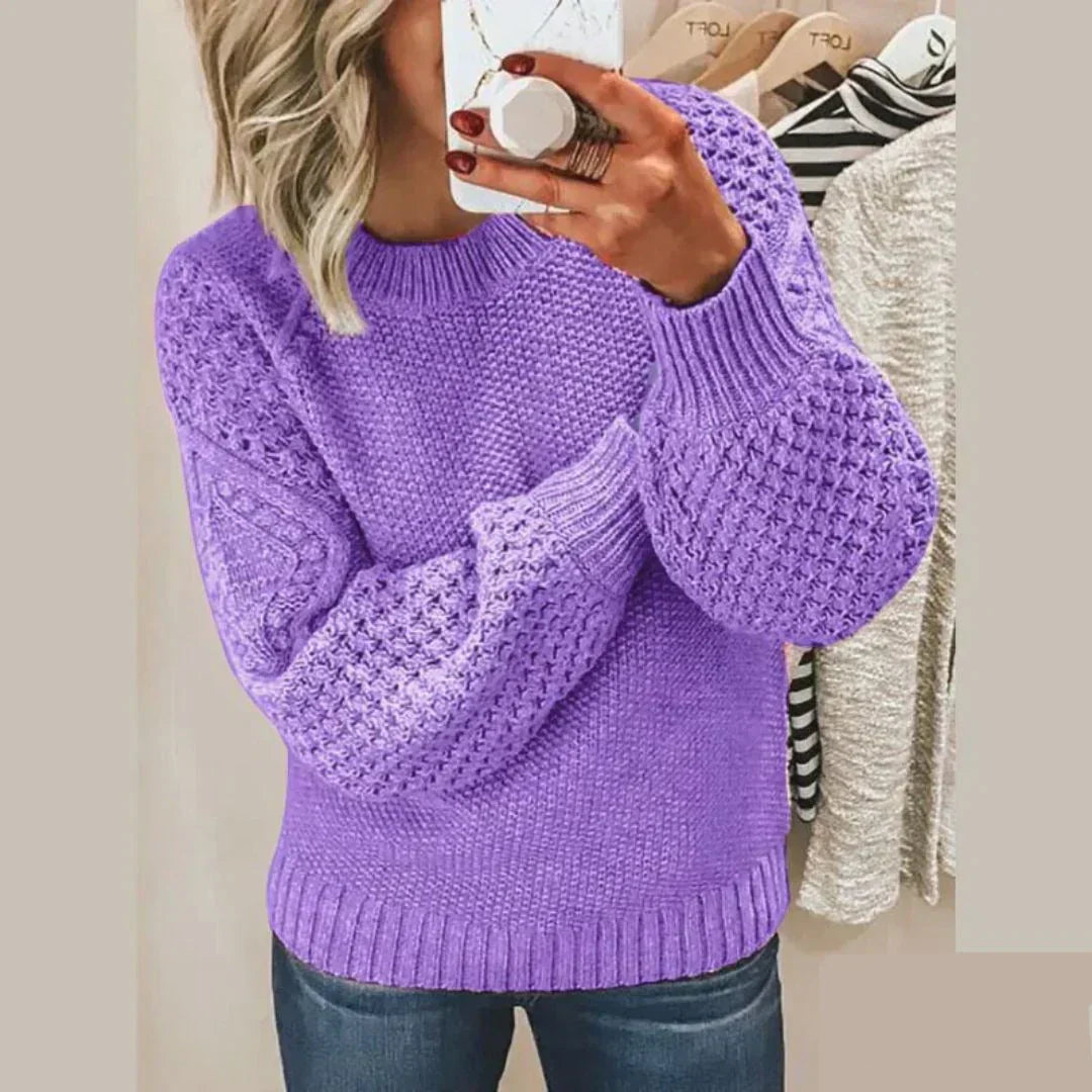 Pullover mit strukturierten Ärmeln – Gemütliche Eleganz mit modernem Charme