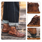 Klassische Retro Leder Stiefel für Herren