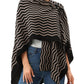 Schwarzer Poncho Pullover mit Überkreuz-Front - Eleganza