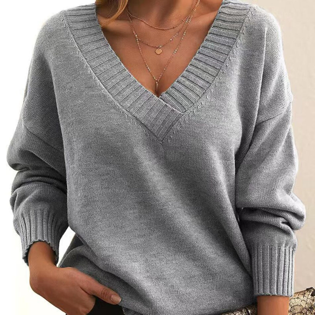 Joelle - Lässiger Pullover mit V-Ausschnitt