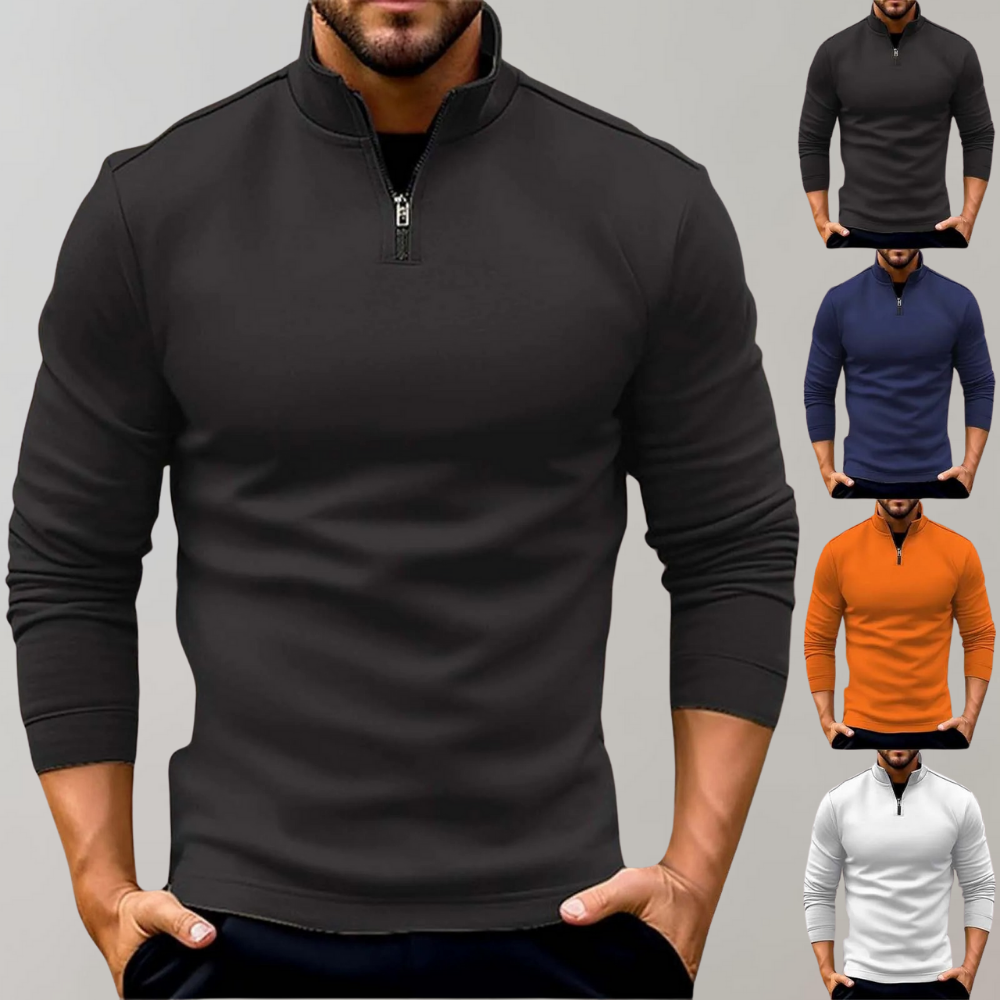 Rollkragenpullover für Herren mit Reißverschluss - Alvin
