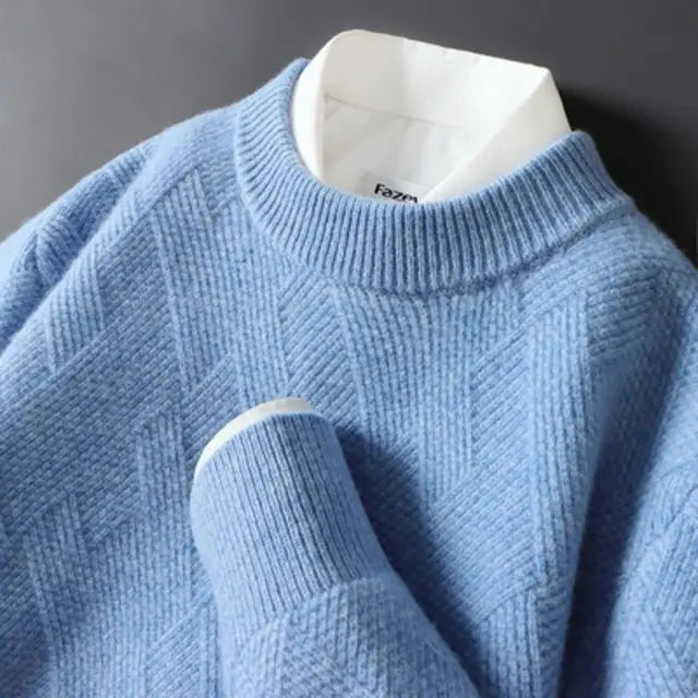Geometry - Klassischer langärmeliger Strickpullover für Herren