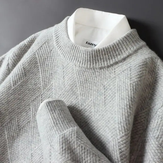 Geometry - Klassischer langärmeliger Strickpullover für Herren