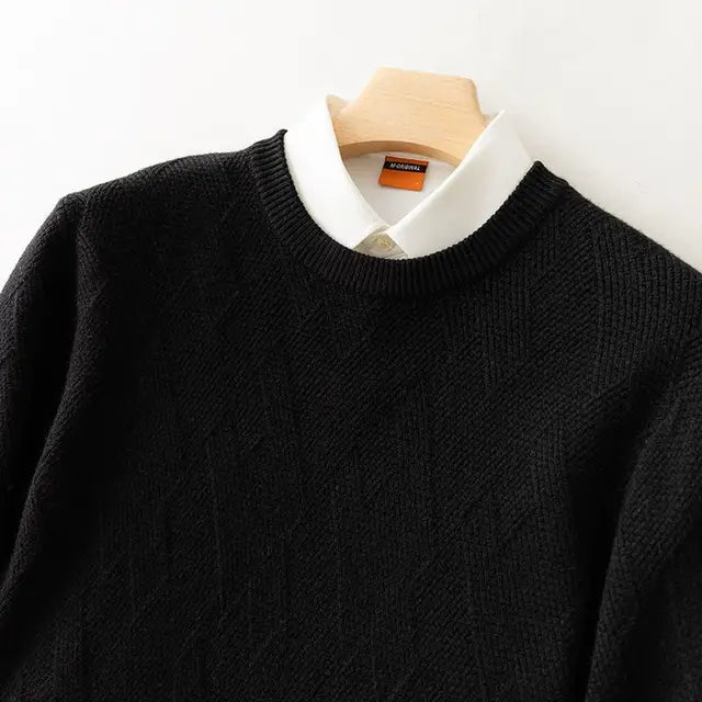 Geometry - Klassischer langärmeliger Strickpullover für Herren