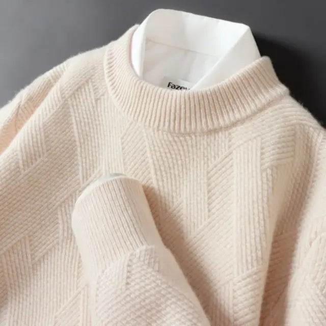 Geometry - Klassischer langärmeliger Strickpullover für Herren