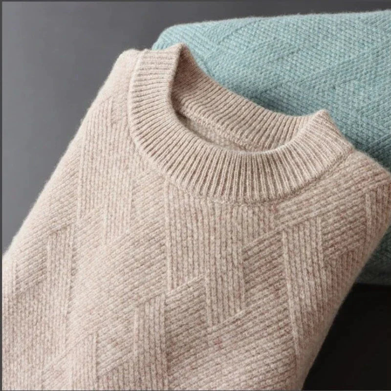 Geometry - Klassischer langärmeliger Strickpullover für Herren