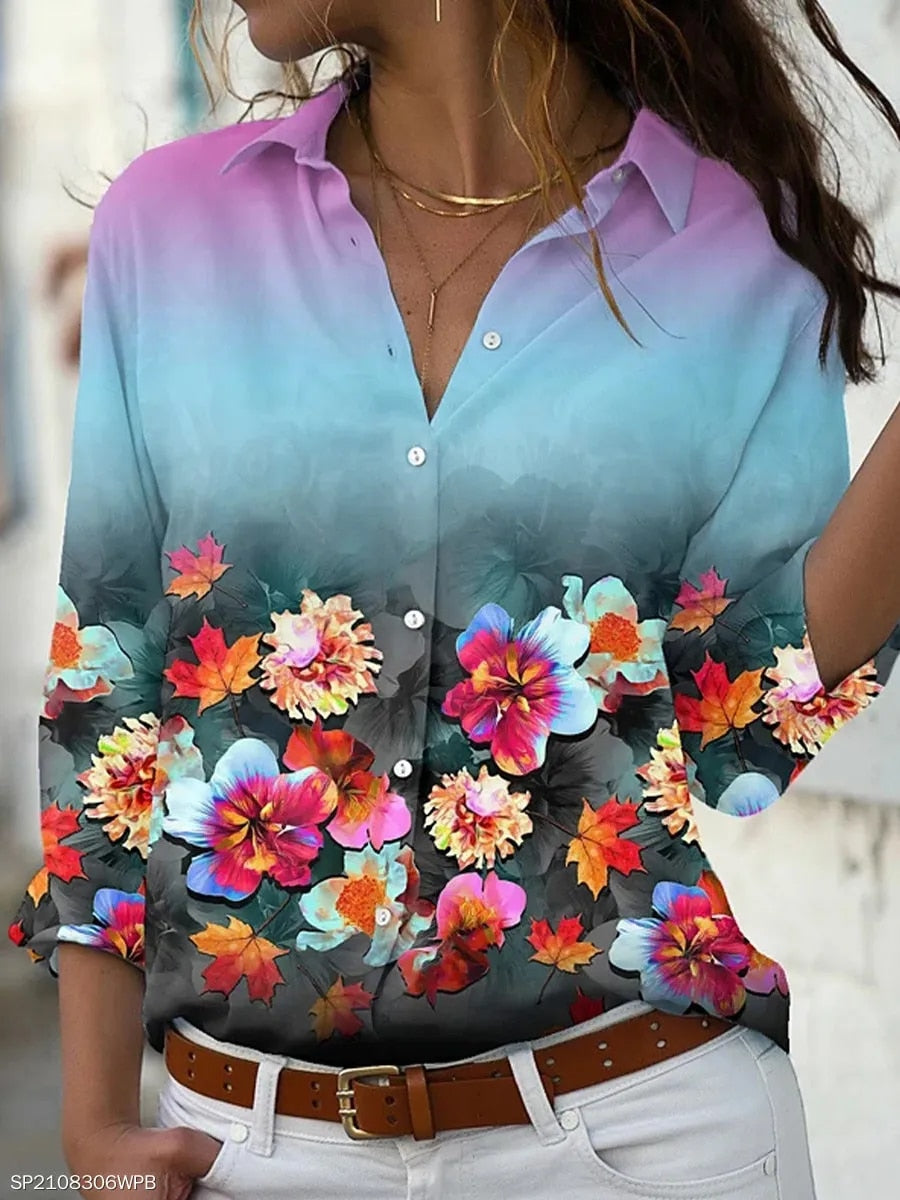 Rhian - Herbstliches Blumen Blouse