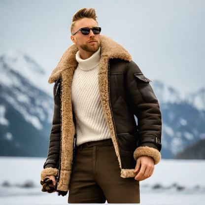 Neil - Lederjacke mit Fell