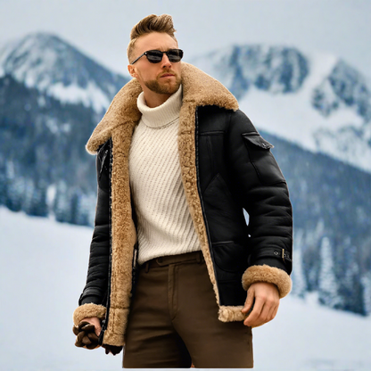 Neil - Lederjacke mit Fell