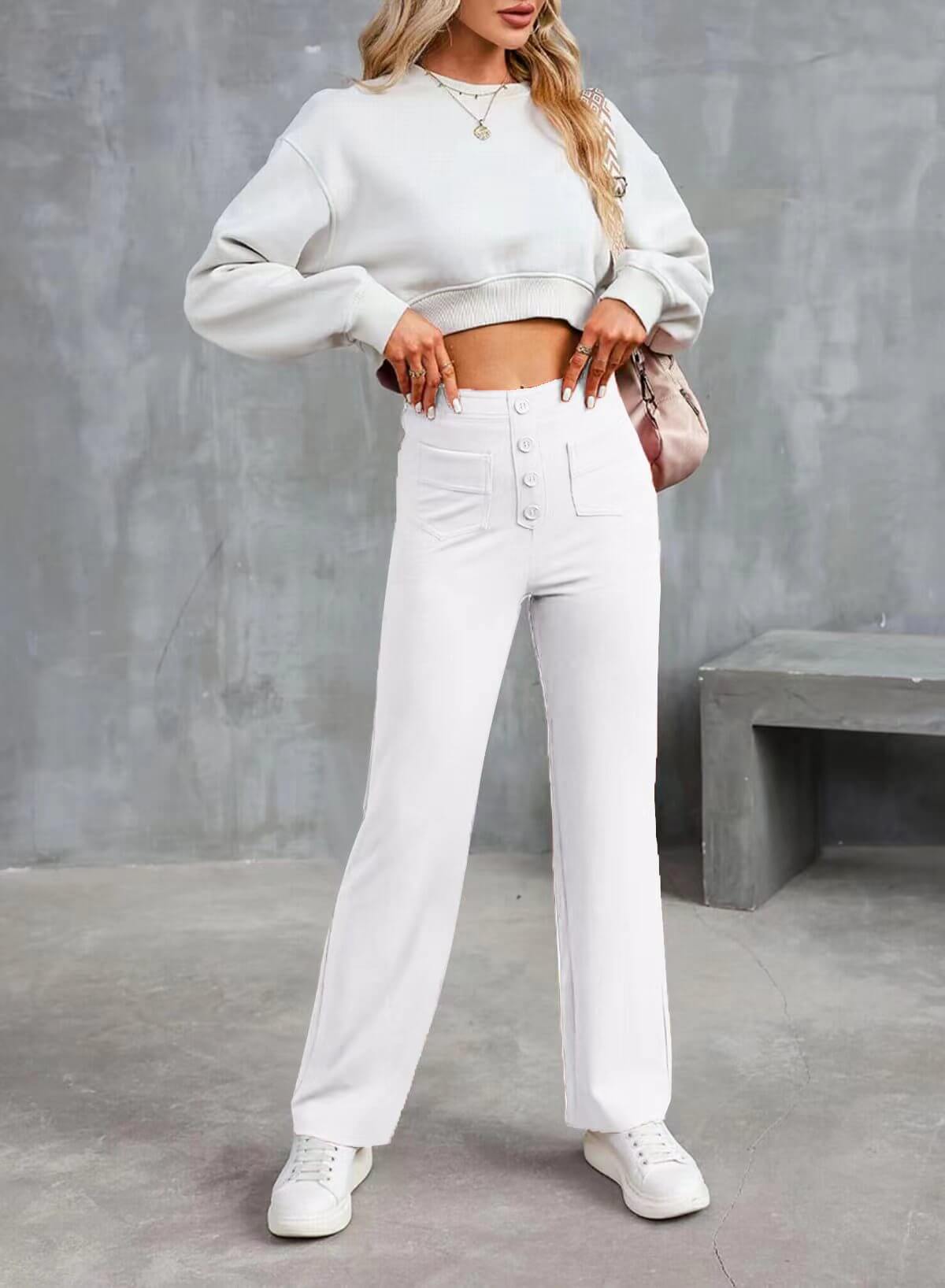 Olivgrüne Casual Pants mit Taschen - Lara