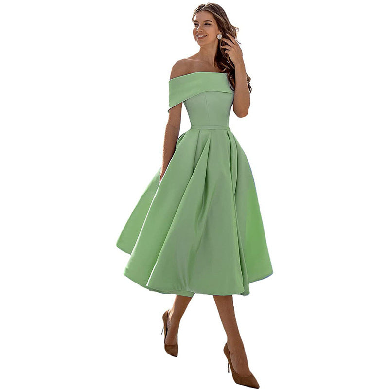 Octavia - Mode Lässig Trägerlos Satin Partykleid