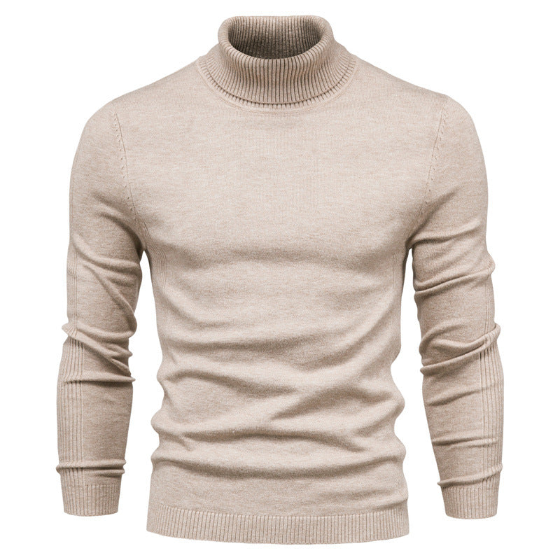 Klassischer Herren Rollkragenpullover Khaki - Leon