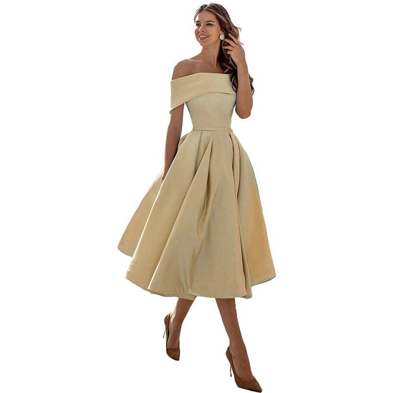 Octavia - Mode Lässig Trägerlos Satin Partykleid