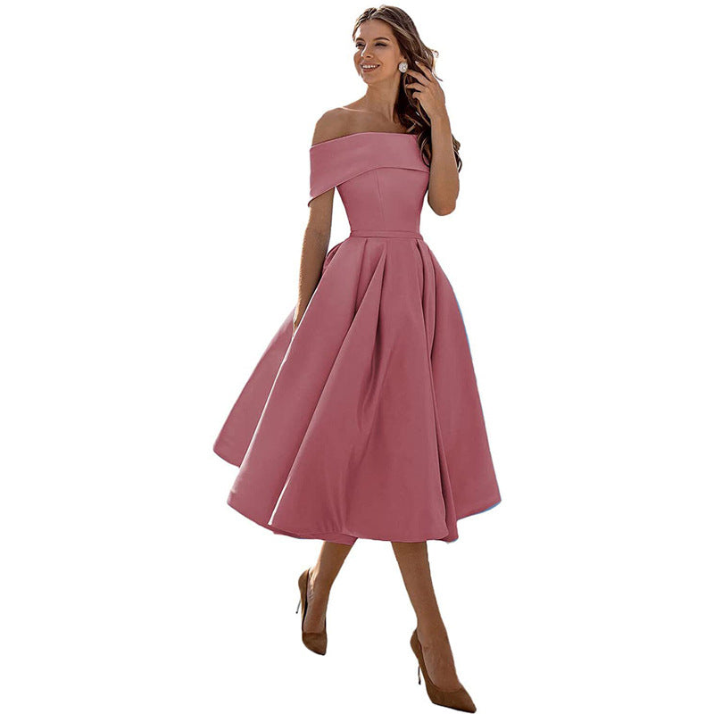 Octavia - Mode Lässig Trägerlos Satin Partykleid