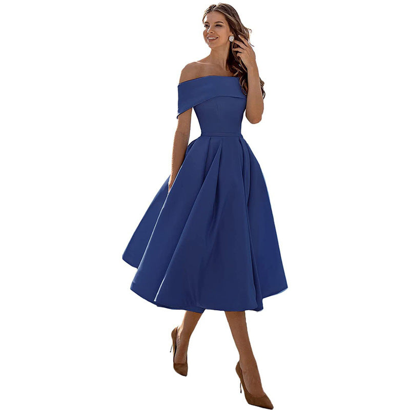 Octavia - Mode Lässig Trägerlos Satin Partykleid