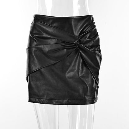 "Raffinato Leather Skirt" - Rock in Lederoptik