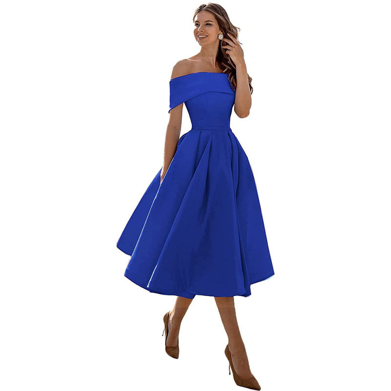 Octavia - Mode Lässig Trägerlos Satin Partykleid