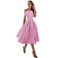 Octavia - Mode Lässig Trägerlos Satin Partykleid