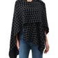 Schwarzer Poncho Pullover mit Überkreuz-Front - Eleganza