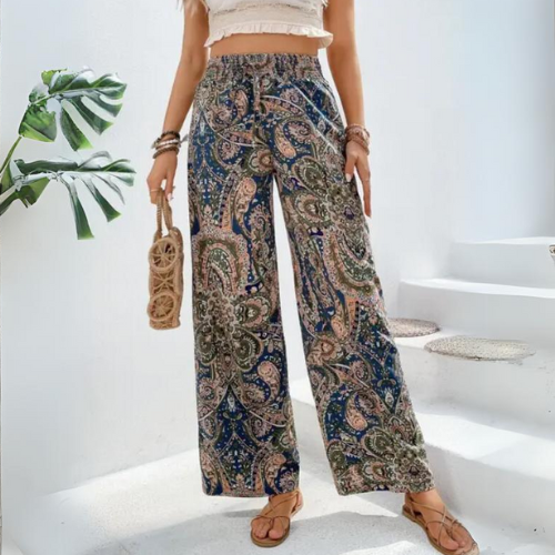 Bunte Boho-Hose mit Paisley-Muster - Leila