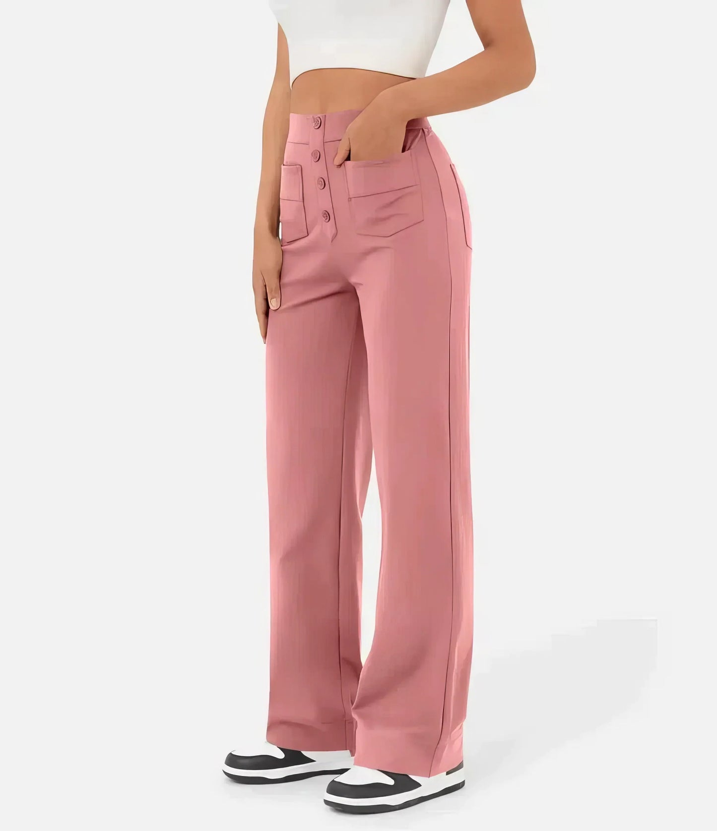 Olivgrüne Casual Pants mit Taschen - Lara