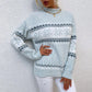 Grauer Strickpullover mit Schneeflocken-Muster - Sophie