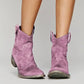 Damen Western Stiefeletten aus Leder - Vintage Style