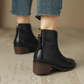 Damen Stiefelette elegant aus Leder mit Blockabsatz
