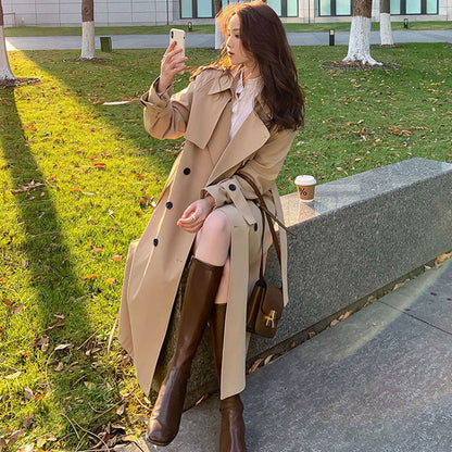 Langer zweireihiger Trenchcoat - Kornelia