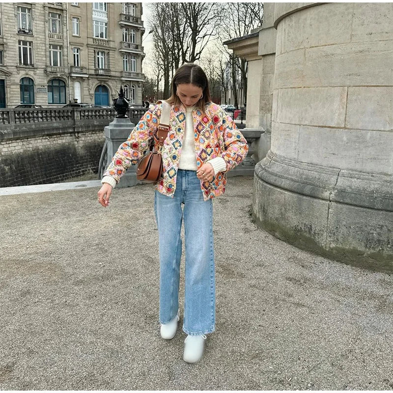 Bunte Steppjacke - Sanria